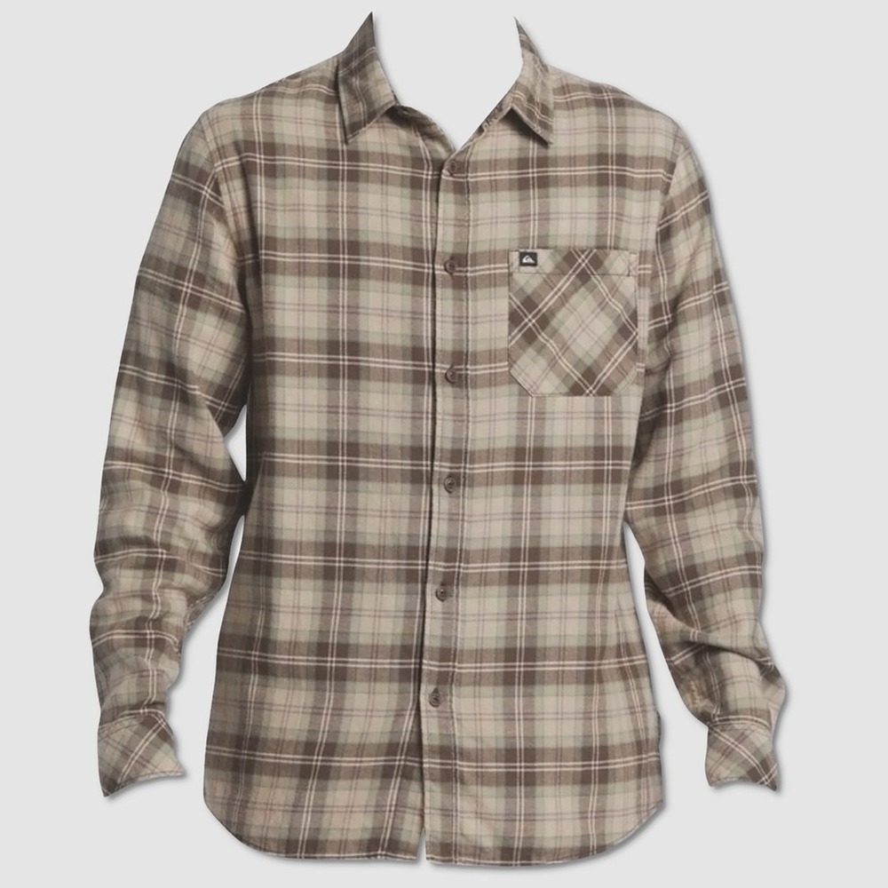 Mens Quiksilver Ensign Long Sleeve Flannel Shirt - NWT 2XL Multi - #48097-M8